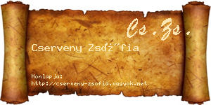 Cserveny Zsófia névjegykártya