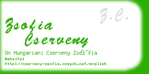 zsofia cserveny business card